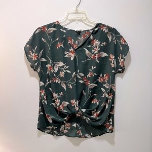 West K Floral Allura Knot Waist Blouse